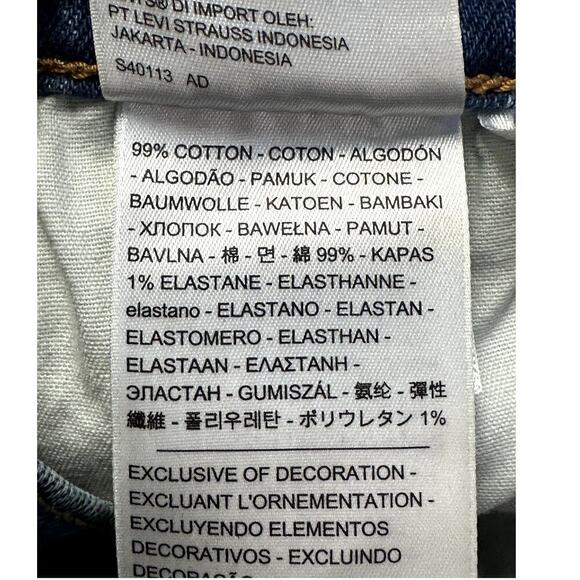 Levi's Ribcage Straight Blue Denim Button Fly Ankle Jeans Women's Size 26W 25L - Picture 7 of 8